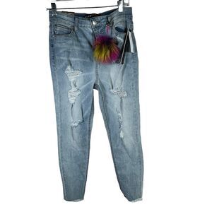 Tinseltown Denim Couture Juniors Ripped Sweetie Skinny Jeans Soft Stretch Size 0
